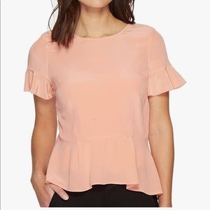 NWT Joie silk peplum top